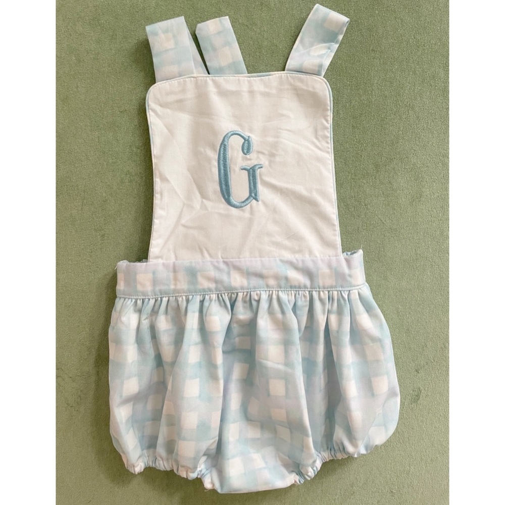 Boys Blue & White Gingham Sunsuit 18m NWT